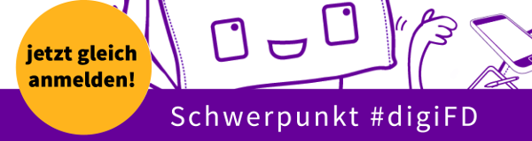 Logo Schwerpunkt #digiFD: Lene Kieberl, CC-BY