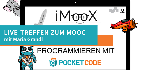 BIld: Technische Universität Graz https://imoox.at/, bearbeitet durch Virtuelle PH. Catrobat is developed by the Catrobat project http://developer.catrobat.org/ Lizenz: CC BY ND