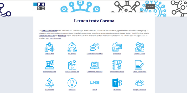 Bild: Detail Screenshot lernentrotzcorona.at